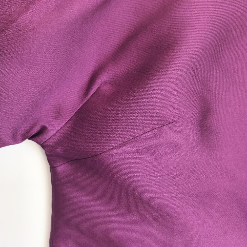 NWT Carven Size 8US Violet Short Sleeve T-shirt en mika Zipper Back Relaxed Fit - Picture 7 of 13